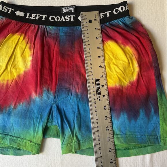 Left Coast Men Shorts Boxer MEDIUM Multicolor Tie Dye Casual 4.5" Inseam - Picture 5 of 8